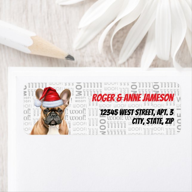Christmas French Buldog Lover Adresse de vacances (En situation)