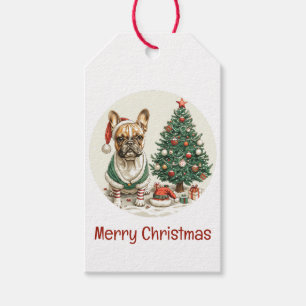 Christmas French Bulldog Elf Dog Gift Tags