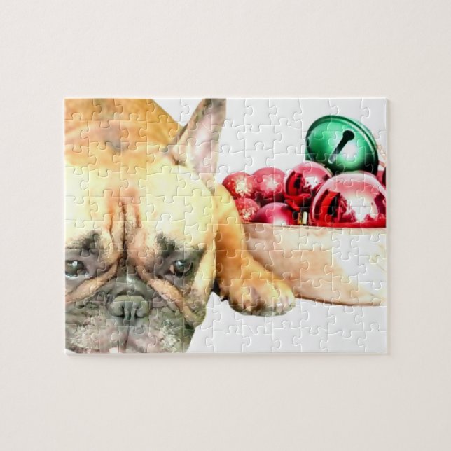Christmas French Bulldog Jigsaw Puzzle (Horizontal)