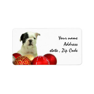 Christmas French Bulldog Label