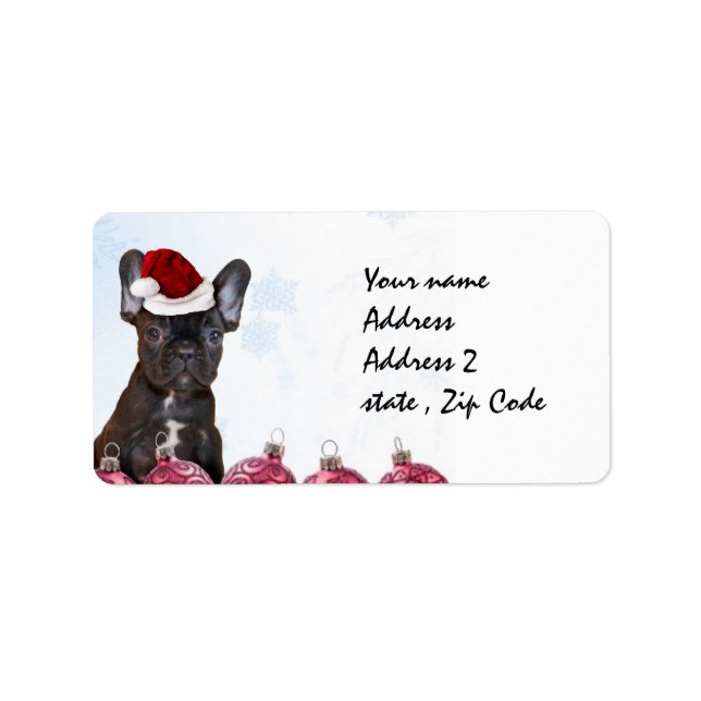 Christmas French Bulldog Label (Front)