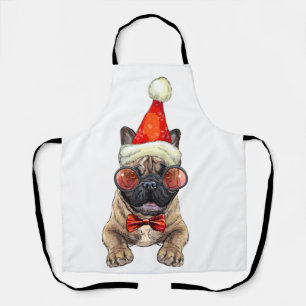 Christmas French bulldog Large Christmas Stocking Apron