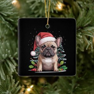 Christmas French Bulldog Lover Dog Mom Funny Ceramic Ornament
