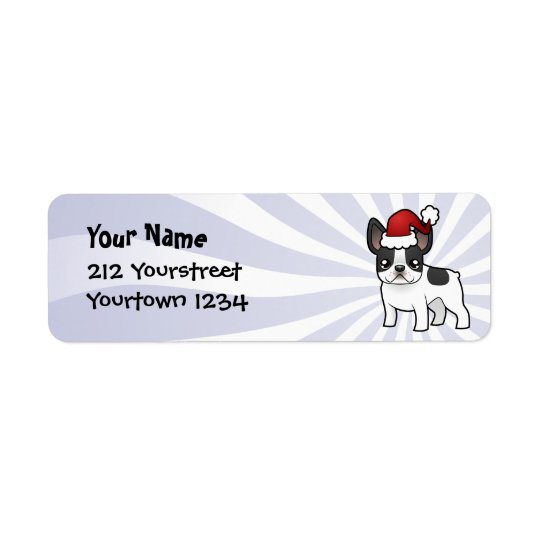 Christmas French Bulldog Return Address Label