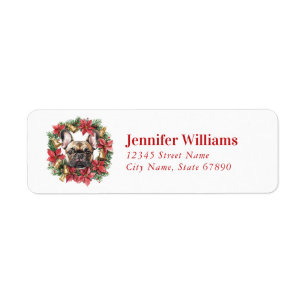 Christmas French Bulldog Return Address Labels