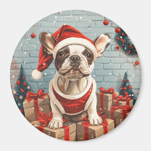 Christmas French Bulldog Santa Dog Magnet