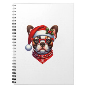 Christmas French Bulldog Santa Hat Frenchie Ugly C Notebook