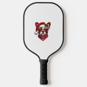 Christmas French Bulldog Santa Hat Frenchie Ugly C Pickleball Paddle