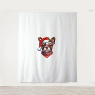 Christmas French Bulldog Santa Hat Frenchie Ugly C Tapestry