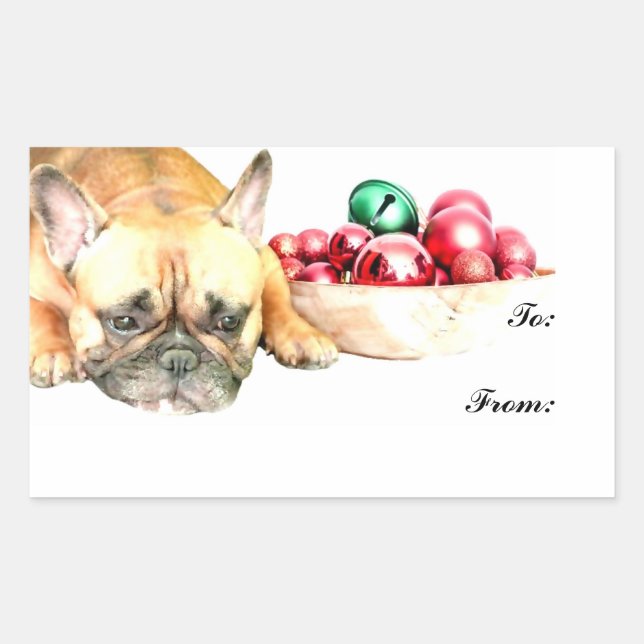 Christmas French Bulldog Sticker (Front)