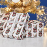 Christmas French Bulldog With Winter Sweater Wrapping Paper<br><div class="desc">Watercolor French Bulldog in a green and red winter sweater on a white background.</div>