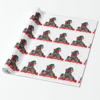 Christmas French Bulldog wrapping paper