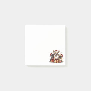 Christmas French Bulldogs Santa Hat Post-it Notes