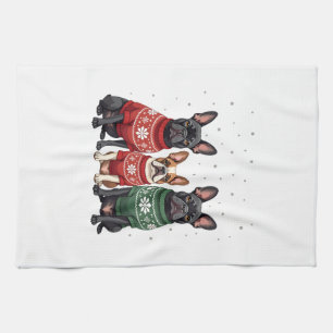 Christmas French Bulldogs Xmas Frenchie Dog 2 Kitchen Towel