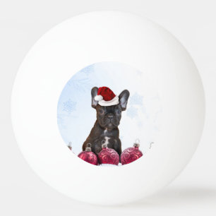 Christmas French Bulloog Ping Pong Ball