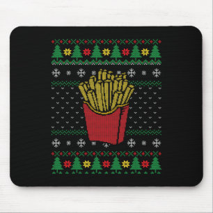Christmas French Fries Ugly Sweater  Mouse Pad