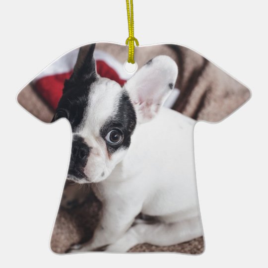 Christmas Frenchie Ceramic Ornament