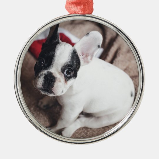 Christmas Frenchie Metal Ornament