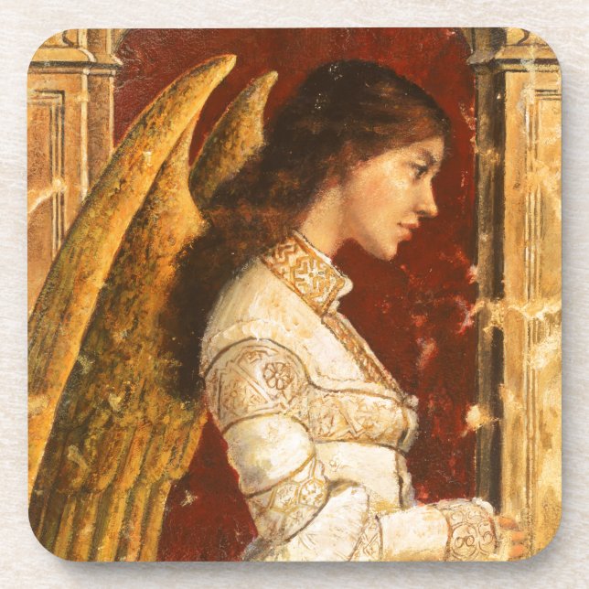 Christmas Fresco Angel Coaster (Front)