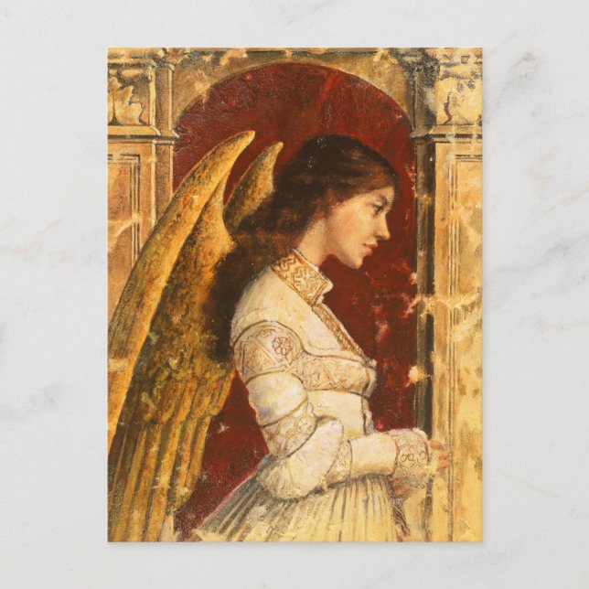 Christmas Fresco Angel Holiday Postcard (Front)