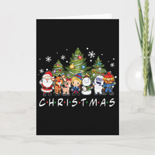 Christmas Friends Santa Rudolph Snowman Family Xma Card