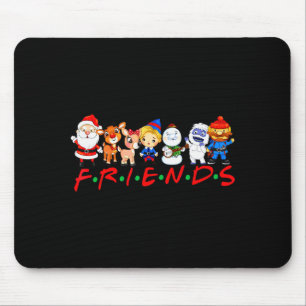 Christmas Friends Santa Rudolph Snowman Family Xma Mouse Pad