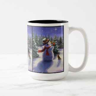 Christmas Friends Snowman and bunny winter mug