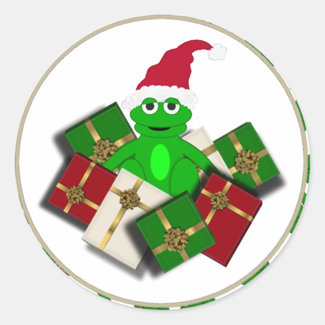 Christmas Frog and Gift Stickers (Front)