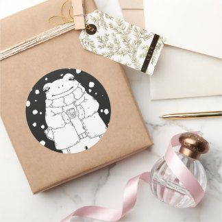 Christmas Frog Classic Round Sticker