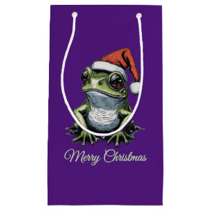 Christmas Frog Cottagecore Vintage Victorian Small Gift Bag