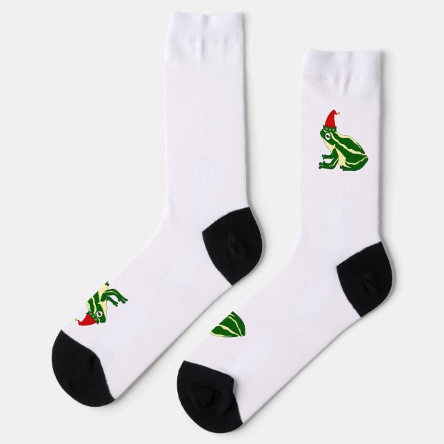 Christmas Frog Crew Socks (Left)