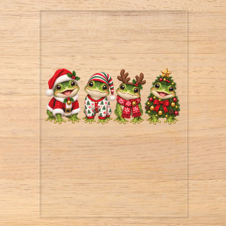 Christmas Frog Holiday Friends Acrylic Invitations
