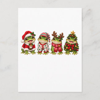 Christmas Frog Holiday Friends Invitation Postcard