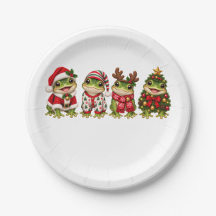 Christmas Frog Holiday Friends Paper Plate