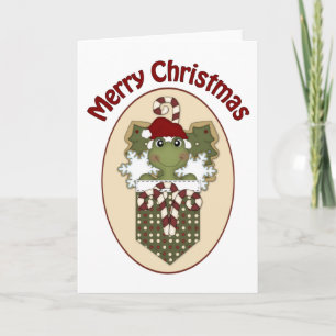 Christmas Frogs with Cookies and Candy Canes Holiday Card