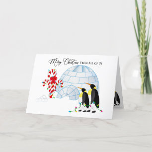 Christmas From All of Us Penguins by Igloo Lights Holiday Card