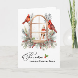 Christmas From Our Home to Yours Cardinal Birds Card