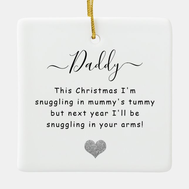 Christmas from the bump dad to be ceramic ornament (Front)