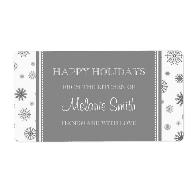 Christmas From the Kitchen of Labels Grey Snow (Front)