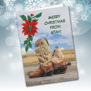 Christmas From Utah Western Boot Holiday Card