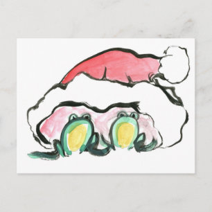 Christmas Frong Dup - Sumi-e Holiday Postcard