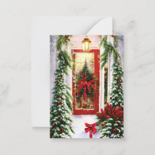 Christmas front door budget mini card