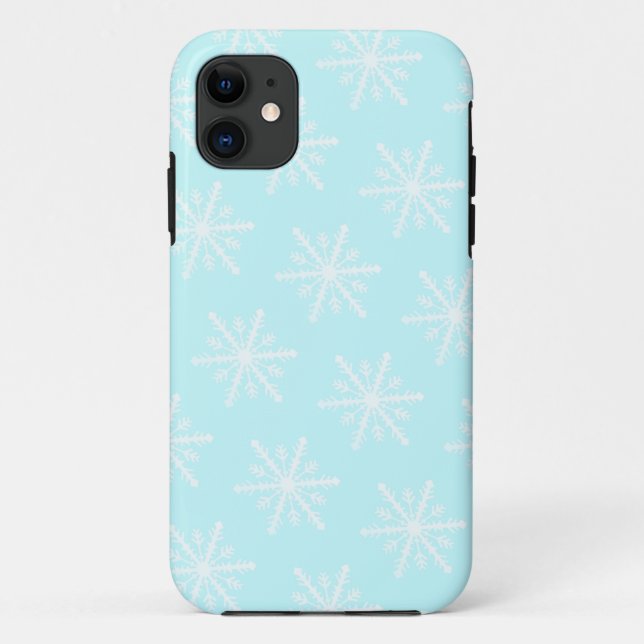 Christmas frosty blue snowflake pattern Case-Mate iPhone case (Back)