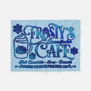 Christmas Frosty's Snowflake Cafe Fleece Blanket