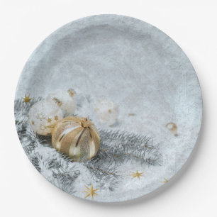 Christmas frozen ornaments paper plate