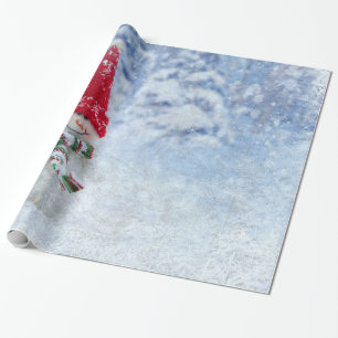 Christmas frozen snowman wrapping paper