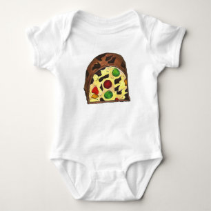 Christmas Fruitcake Fruit Cake Slice Holiday Food Baby Bodysuit