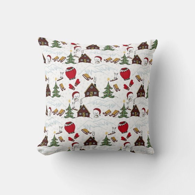 Christmas fun design throw pillow (Front)