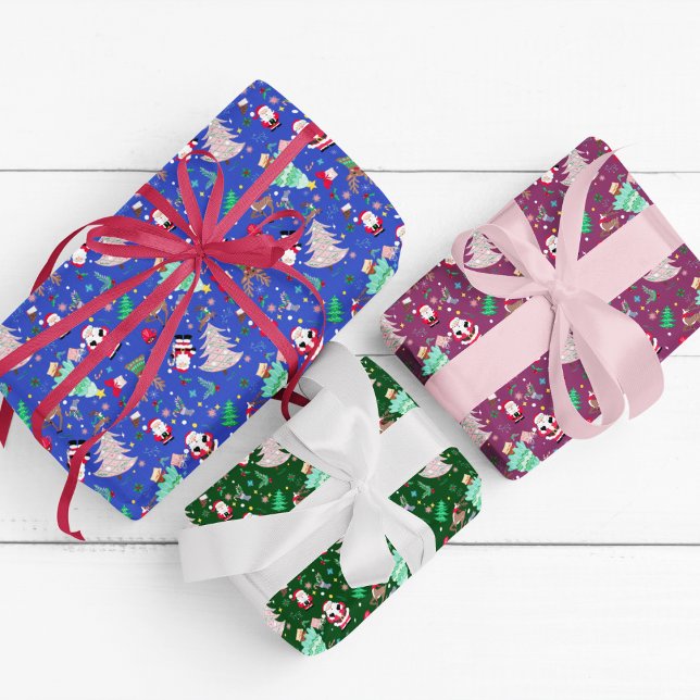 Christmas Fun Ditzy Santa  Wrapping Paper Sheet (Creator Uploaded)