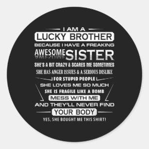 Christmas Fun For Brother From Sister 1 Classic Round Sticker